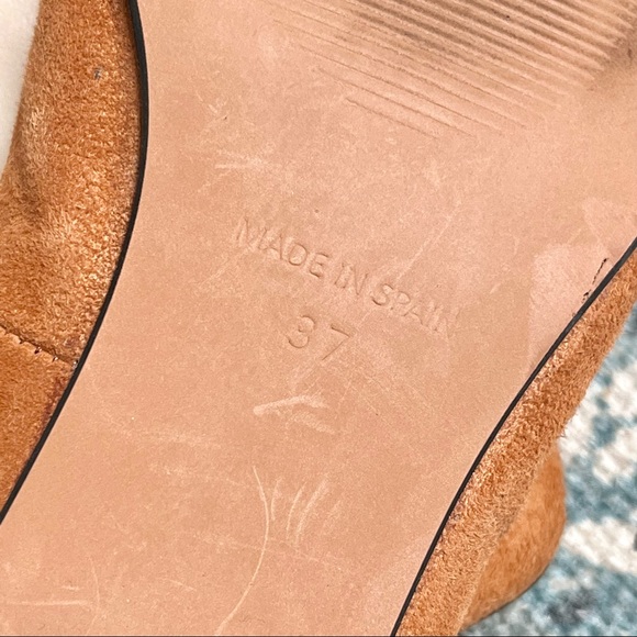 ❌SOLD❌ Farylrobin Tan Suede Leather Heeled Flats - Picture 6 of 12